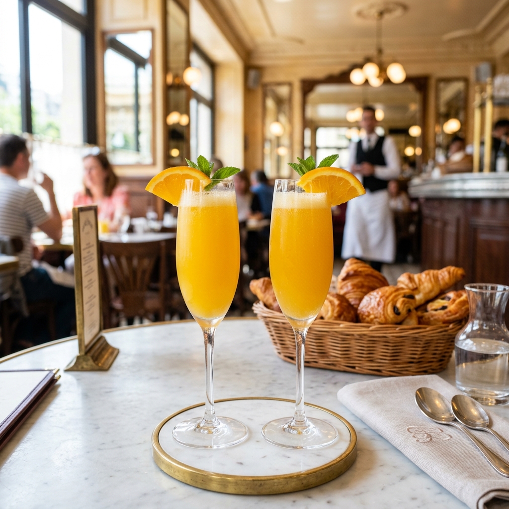 Två mimosa-drinkar
